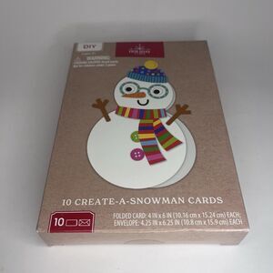 Holiday Time DIY Create-A-Snowman Cards 10 Christmas Cards & Envelopes - NEW